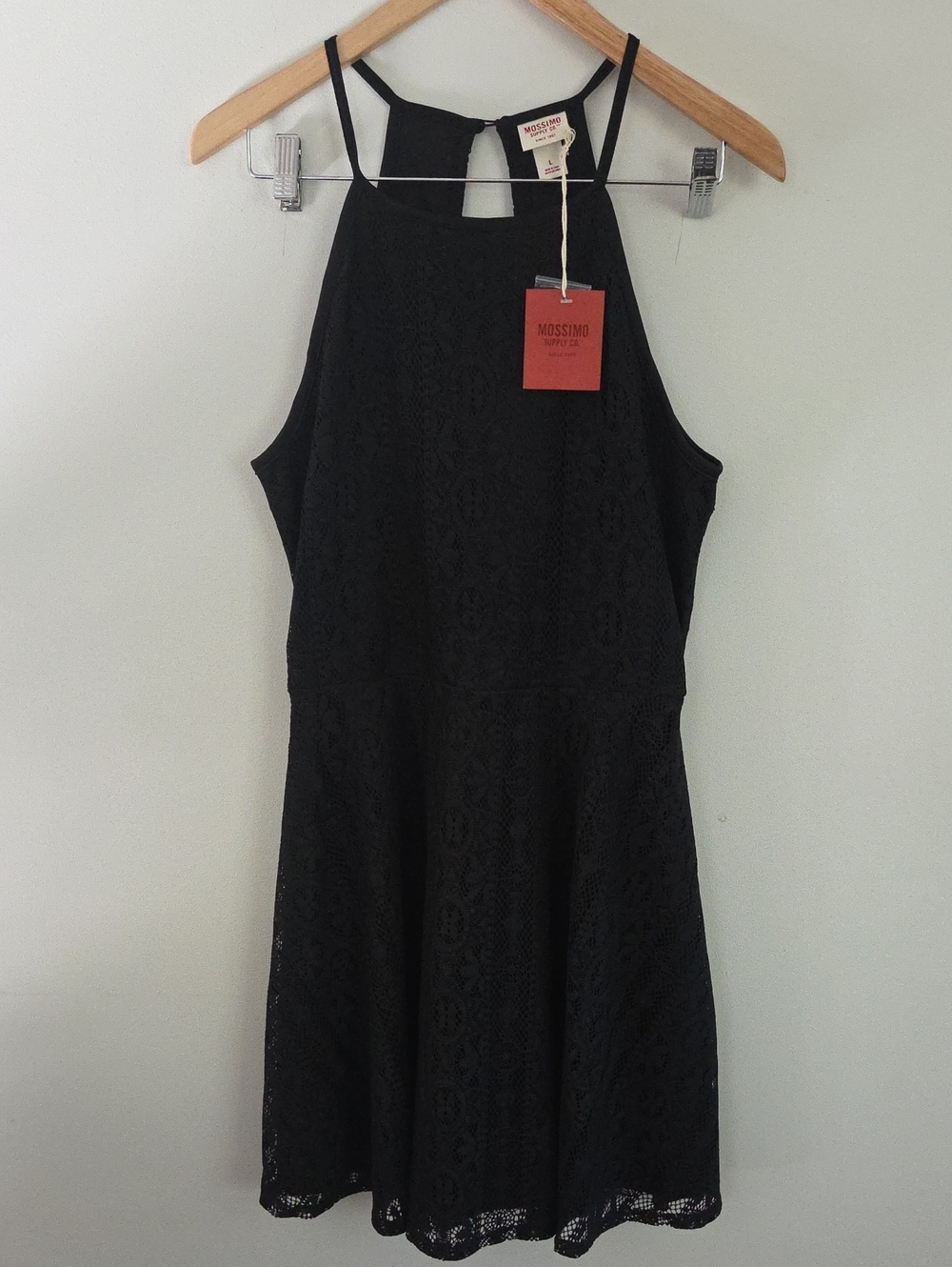 NWT Mossimo Supply Co. Black Lace Dress With Keyhole Back